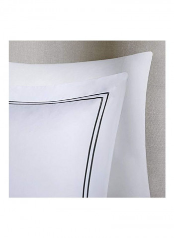 4-Piece Duvet Cover Set White/Black Full/Queen