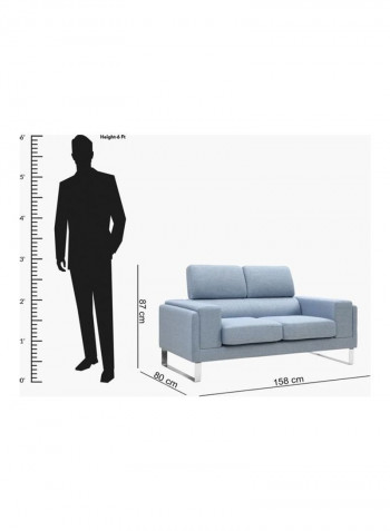 Oslo 2-Seater Sofa Blue 80x158cm