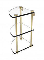 Three Tier Corner Glass Shelf Gold/Clear reviews Three Tier Corner Glass Shelf Gold/Clear