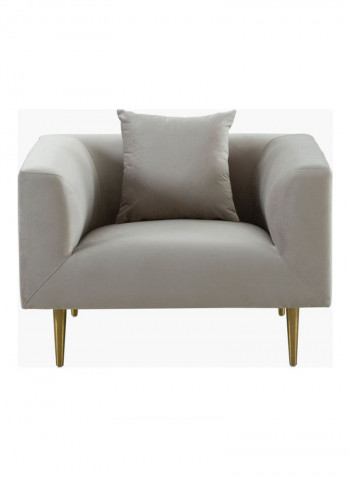 1-Seater Sofa With Cushion Grey 101 x 86cm