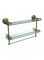 2-Tier Glass Shelf Towel Bar Clear/Gold 22inch reviews 2-Tier Glass Shelf Towel Bar Clear/Gold 22inch