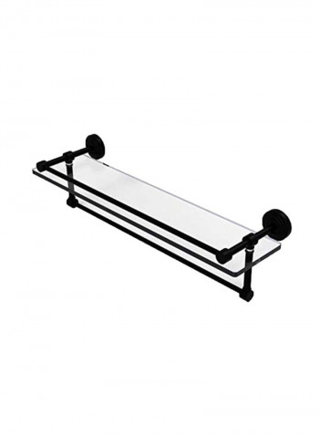 Gallery Towel Bar Glass Shelf Black 22inch