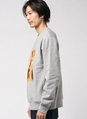 Tiger Heavy Weight Crewneck Sweatshirt Grey