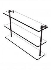 Triple Tiered Glass Shelf Clear/Black 22inch reviews Triple Tiered Glass Shelf Clear/Black 22inch