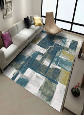 Color Block Supple Living Room Carpet Multicolour 200x300centimeter