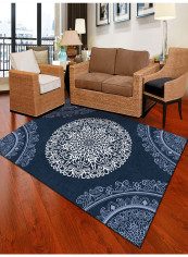 Ethnic Pattern Living Room Carpet Blue 200x300centimeter