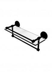 Gallery Towel Bar Glass Shelf Matte Black/Clear 16inch