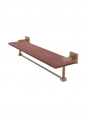 Montero Collection Integrated Towel Bar Wood Shelf Brown/Gold 22inch