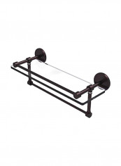 Gallery Towel Bar With Glass Shelf Bronze/Clear 16inch