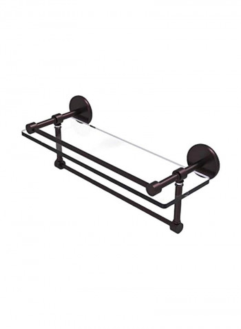 Gallery Towel Bar With Glass Shelf Bronze/Clear 16inch