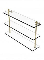 Mambo Collection Triple Tiered Glass Shelf Clear/Gold 22inch