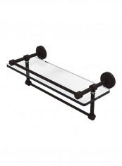 Waverly Place Collection Towel Bar With Shelf Black/Clear 16inch