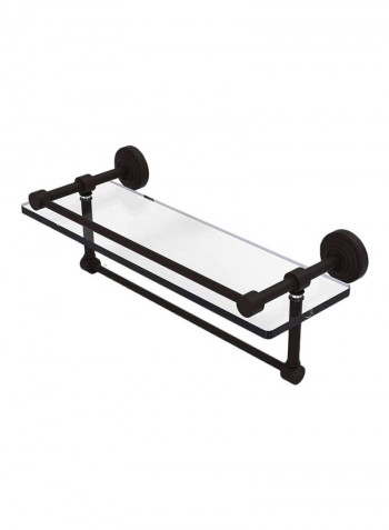 Waverly Place Collection Towel Bar With Shelf Black/Clear 16inch
