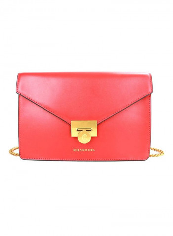 Twist Leather Cross Body Bag Red