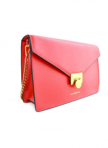 Twist Leather Cross Body Bag Red