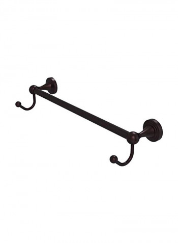 Sag Harbor Collection Towel Bar With Integrated Hook Brown 26.2x6x4.5inch