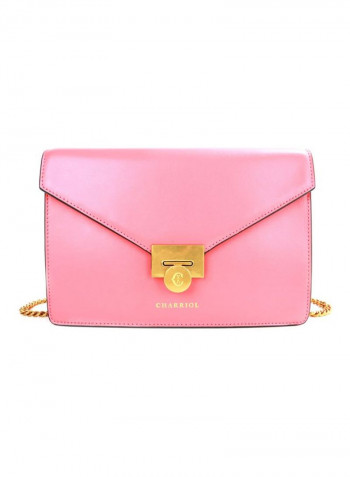 Twist Leather Cross Body Bag Coral