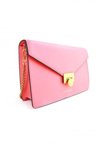 Twist Leather Cross Body Bag Coral