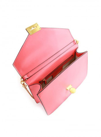 Twist Leather Cross Body Bag Coral