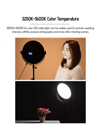 Ultra Thin Round LED Video Light SO-30T 12x0.5inch White