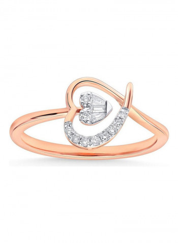 18 Karat Rose Gold 0.10 Carat Heart Diamond Ring