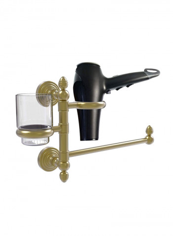 Waverly Place Collection Hair Dryer Holder Gold 15x7x9inch