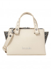 Asia Colourblock Pattern Shoulder Bag Beige/Grey/Black