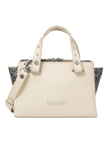 Asia Colourblock Pattern Shoulder Bag Beige/Grey/Black