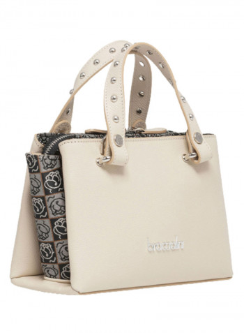 Asia Colourblock Pattern Shoulder Bag Beige/Grey/Black