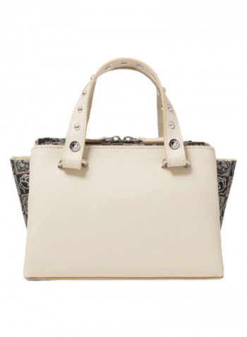 Asia Colourblock Pattern Shoulder Bag Beige/Grey/Black