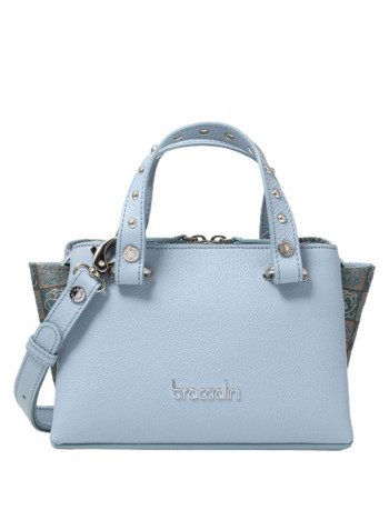 Asia Round Rivet Detail Shoulder Bag Blue/Grey