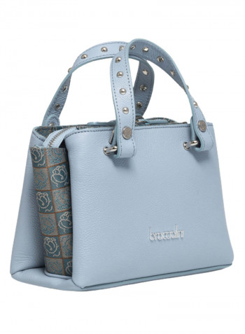 Asia Round Rivet Detail Shoulder Bag Blue/Grey
