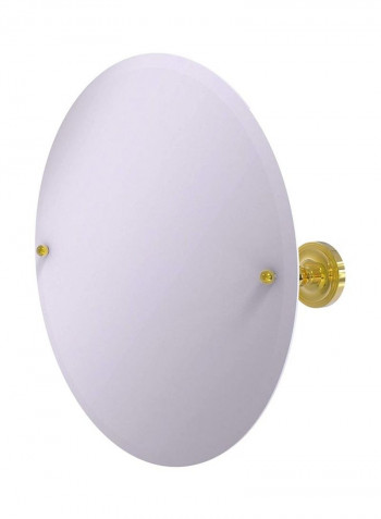 Frameless Round Shape Wall Mirror With Beveled Edge Polished Brass/Clear 22x22x22inch