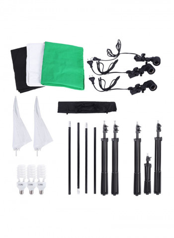 Photography/Video Studio Triple Lighting Kit White/Black/Green
