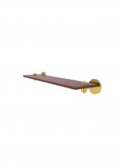 Tango Collection Wooden Bathroom Shelf Brown/Gold 22inch