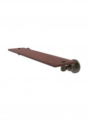 Washington Square Collection Wooden Shelf Brown/Silver 22inch