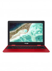 Chromebook C223NA-DH02 With 11.6-Inch Display, Celeron N3350 Processor/4GB RAM/32GB eMMC Storage/Intel HD Graphics Red/Black