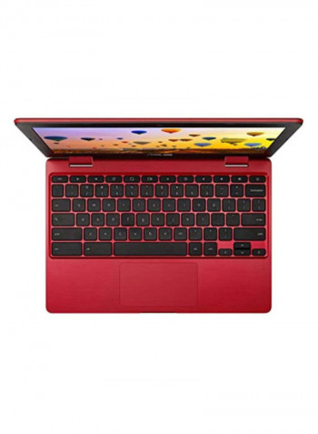 Chromebook C223NA-DH02 With 11.6-Inch Display, Celeron N3350 Processor/4GB RAM/32GB eMMC Storage/Intel HD Graphics Red/Black