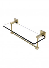 Montero Collection Vanity Integrated Towel Bar With Glass Shelf Gold/Clear 16inch