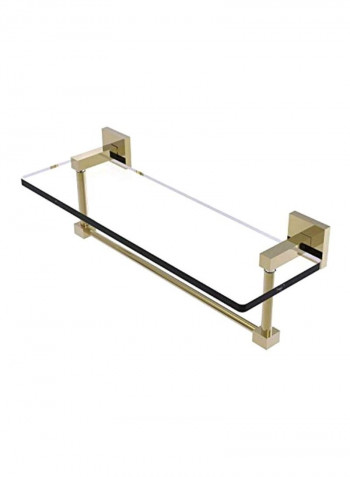 Montero Collection Vanity Integrated Towel Bar With Glass Shelf Gold/Clear 16inch