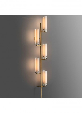 4 Headed LED Wall Light White/Gold