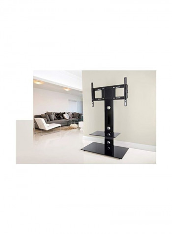 Lesina TV Floor Stand With Mounting Column Black