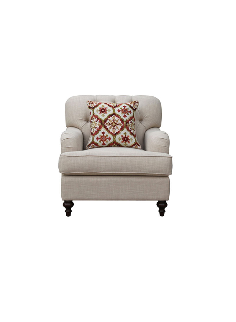 Dorothy 1-Seater Chair With 1-Pillow Beige 97x95cm