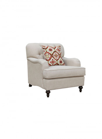Dorothy 1-Seater Chair With 1-Pillow Beige 97x95cm