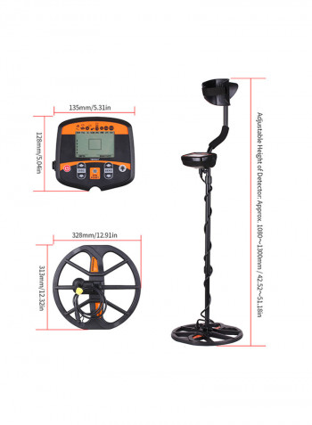 Underground High Sensitivity Metal Detector Black 54x14x36centimeter