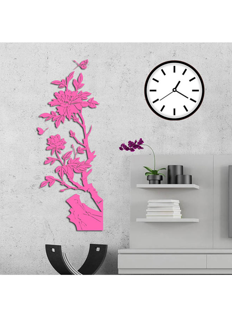 Acrylic Fresh Plant Wall Sticker Pink