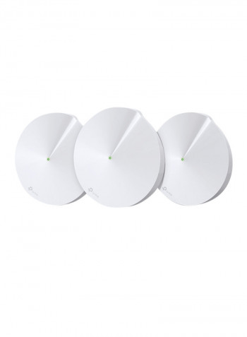 Pack Of 3 Deco M9 Plus AC2200 Smart Home Mesh Wi-Fi System 5.7x1.8×5.7inch White