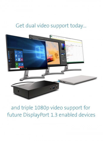 Scalable Video Docking Station With Adapter Black