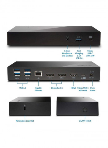 Scalable Video Docking Station With Adapter Black