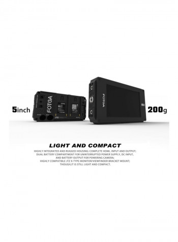Ips Video On-Camera Field Monitor Black